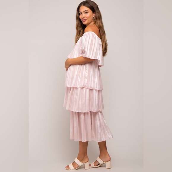 Petal & pup striped tiered midi dress nwot - Picture 2 of 5